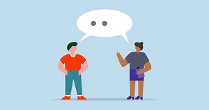 Download 4k animation of Thinking the same idea. thoughtful business people brainstorm with same thinking bubble. for free