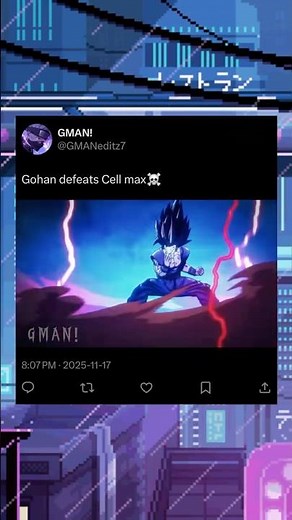 Gohan defeats Cell Max ☠️#animeedit #dbs #dragonball #anime #animeshorts