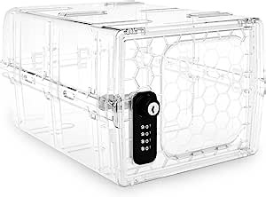 Urban August Lock Box For Food & Medicine - Dual Combination & Keyed Lock Box - Made of Industrial-Grade Plastic - One Size (Clear)