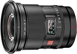Viltrox AF 16mm F1.8 for Nikon Z, Wide Angle, Autofocus, Digital Full Frame DF Camera Lens, With LCD Screen Customizable Button AF/MF Switch For Nikon Z Mount Cameras Zfc Z50 Z5 Z6 Z7 Z8 Z9 Z7 Mark II