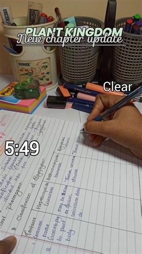 Plant Kingdom 🌿 Study Vlog | Biology Notes Making + Aesthetic Handwriting | Class 11 Study With Me