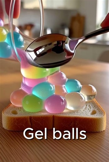 Glass orb with cute ladybug melting into red magical paste 🐞