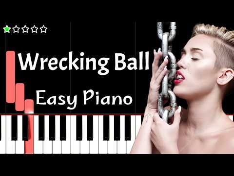 Miley Cyrus - Wrecking Ball | EASY Piano Tutorial
