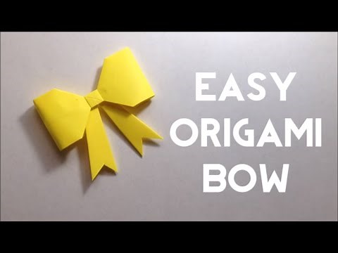 Cute Paper Bow - Origami Bow Tutorial - Easy Steps for Beginners (DIY) - Easy Origami