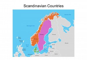 Editable Powerpoint Map of Scandinavian Countries – Including Norway, Sweden, Denmark and Surrounding Countries - Etsy