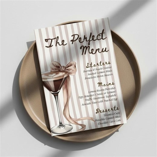 The Perfect Blend Bridal Shower Menu Template, Coffee Brunch Menu Card, Editable Canva Printable, Love is Brewing Menu - Etsy