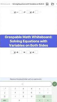 Graspable Math Whiteboard: Solving Equations with Variables on Both Sides Template #mathematics
