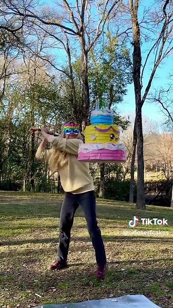 I tried to hang a cake piñata | piñata