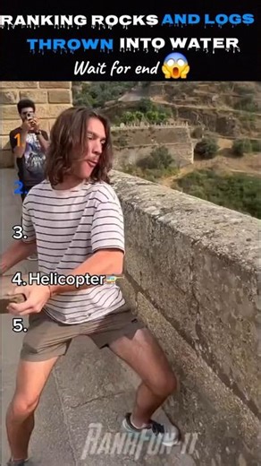 Ranking Rocks and logs thrown into water #funny #ranking #top10 #shortsviral