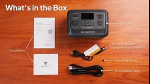 BLUETTI 600W Continuous/1500W Peak Output 288Wh Portable Power Station, Push Button Start Battery Solar Generator for Campsite EL30V2-THDUS