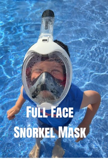 These full face snorkeling masks make pool days WAY more fun 🤩 My kids don’t want to take them off. They can talk under water and you can hear them thro the top. So cool! #pooldays #poolmusthaves #snorkelmask #tiktokshopfinds #kidsgifts @G2RISE