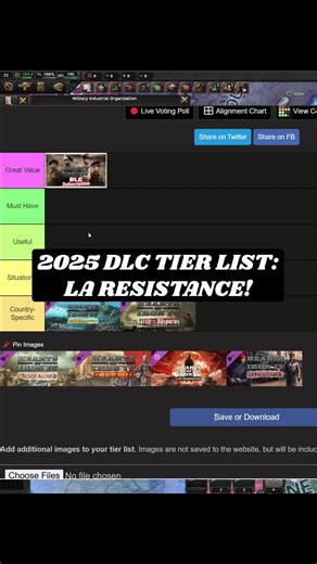 2025 DLC Tier List: La Resistance for Hearts of Iron 4