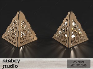 Pyramid Tea Light Lanterns - Laser Cut Candle Holder Files - Plywood Table Lamp Decor 574 - Etsy