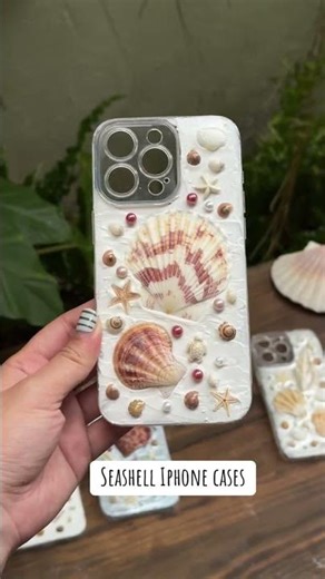 Seashell Iphone cases #handmade #seashells #cuteiphonecase #iphone17promaxcase #handcraft