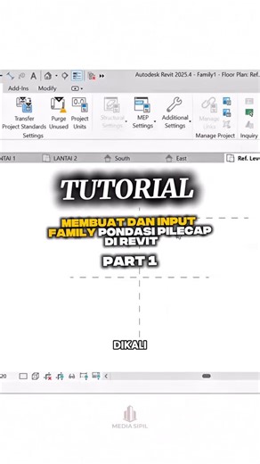 Media Anak Teknik Sipil & Arsitektur | Engineer Muda on Instagram: "Tutorial Membuat dan Input Family Pondasi di Revit - Part 1 Next lanjut ke part 2.. Belajar REVIT lengkap dari Level Basic - Intermediate, belajar step by step dengan tutorial lengkap seperti video ini? gabung di Civil Masterpack 2- REVIT Dapet 28 Video Pembelajaran dan 18x Live Zoom selama bulan januari-maret 2026 #mediasipil #revit #tekniksipil"