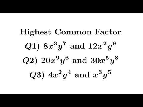 Highest Common Factor Example 4 #mathmatiqs #algebra #hcf