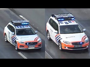 Nieuwe Volvo V90 en oud Volvo V70 wegpolitie met spoed naar een melding!