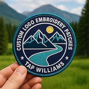 Custom Personalized Logo Embroidered Patches, Custom Any Shape Iron On Sew On Hook and Loop Patch, Patch for Backpacks, Jacket, Company, Personalized Image Text Logo Patches