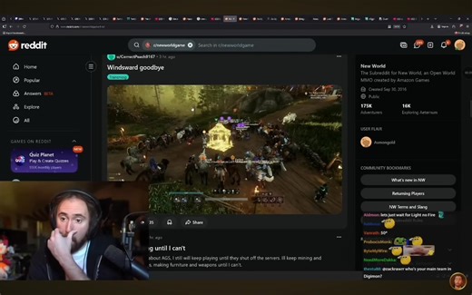 41K views · 485 reactions | Rest in peace New world.. amazon me lay off 14.000 pegawainya termasuk studio devnya Yaitu AGS untuk digantikan Ke Ai.. Pemain masih banyak dan duar tiba tiba ada berita mengagetkan. What a sadge Ampe ada ceremony gitu njir. | X Tsumitaki | Facebook