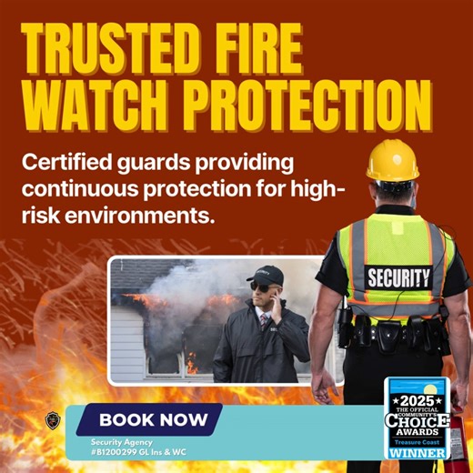 All Florida Security Services | When the risk is high, experience matters. 🔥🚨 All Florida Security Services provides certified Fire Watch guards to deliver continuous... | Instagram