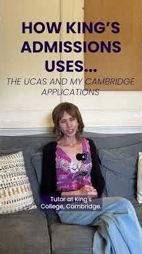 Dr Zoe Adams explains how we use your UCAS application and My Cambridge Application! #cambridge