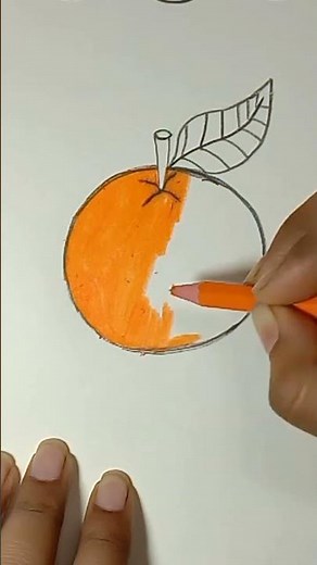 how to draw orange.easy orange drawing, orange #shorts #shortsvideoviral #shortsvideo