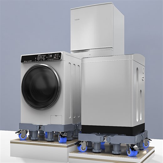 Adjustable Movable Square Washing Machine Stand with Wheels Brakes Essential Square Washing Machine Part