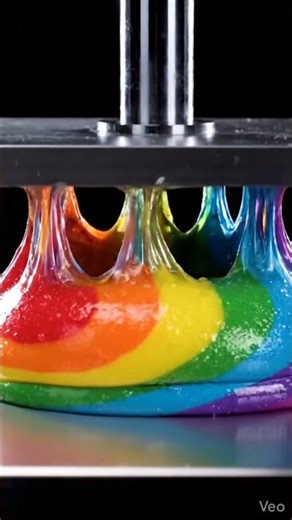 Giant Rainbow Slime vs Hydraulic Press 😳💥 #satisfying #experiment #explore #relaxing