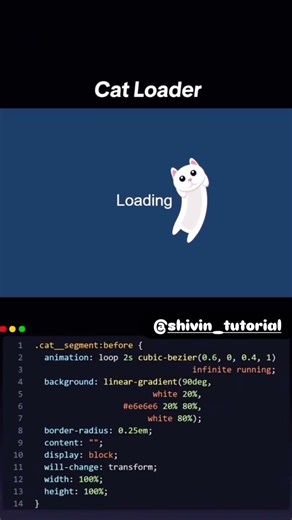 Cat Loader | HTML | CSS | JS | #coding #programming #3danimation #loading #shorts #shortsfeed