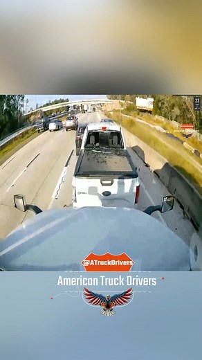 Truck Fails to Stop in Time After Sudden Traffic Halt, Rear-Ends Pickup #AmericanTruckDrivers #RearEndCrash #SuddenStop #TruckAccident #HighwaySafety | American Truck Drivers