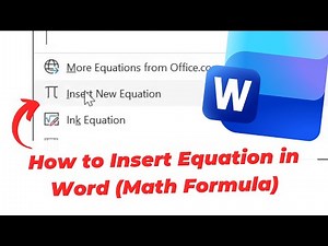 How to Insert Equation in Word (Math Formula)