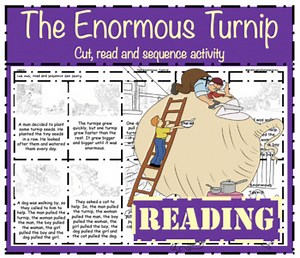 The Enormous Turnip Reading Task: Read & Sequence cut and paste