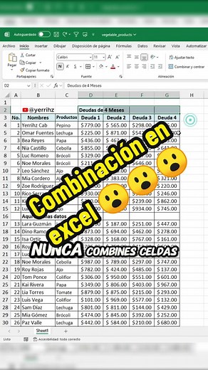 Tips de Excel: Combinación de celdas en Office