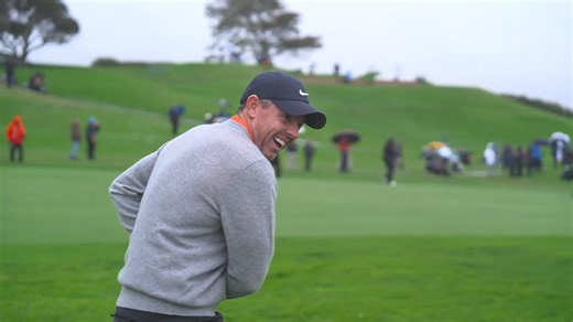 Rory McIlroy nearly holes out from thick rough at Genesis