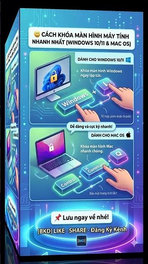 Cách Khóa Màn Hình Máy Tính Trong 1 Giây (Windows & Mac) Tránh Bị Xem Trộm! 🤫 #Shorts