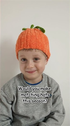 Crochet Pumpkin Hat, Adjustable Size Beanie #crochethats #crochetpumpkin #crochetbeanie #crochet