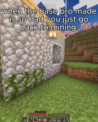 42K views · 223 reactions | when you let bro build the base... . . . #minecraft #gaming #fypシ゚ #viral #reels | Lumigtv Gaming | Facebook