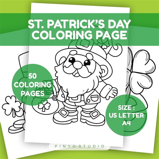 St. Patrick’s Day Coloring Pages Printable – 50 Kids Coloring Sheets (PDF Digital Download) - Etsy