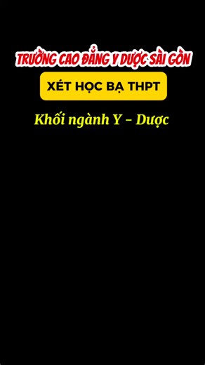 🌟XÉT TUYỂN HỌC BẠ KHỐI NGÀNH Y DƯỢC ĐỢT 2 🌟 📍Đăng ký xét học bạ tại: https://cdyduocsaigon.edu.vn/dang-ky-xet-tuyen/ Năm 2025, trường Cao đẳng Y Dược Sài Gòn xét tuyển học bạ đối với 5 ngành: ➖Dược ➖Điều dưỡng ➖Hộ sinh ➖KT Xét nghiệm Y học ➖KT Phục hồi chức năng 📍 Xét học bạ THPT – không thi đầu vào 📍 Học ngành Y Dược hệ chính quy – ra trường làm đúng nghề 📍 Lộ trình đào tạo 3 năm - Thực hành sớm – làm nghề thật 📍 Ưu đãi miến giảm học phí từ 30 đến 50% 🎯 Giấc mơ khoác áo blouse trắng vẫn