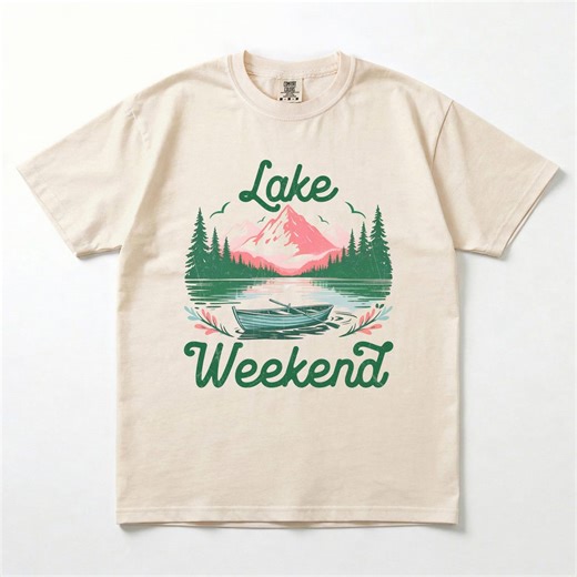 Lake Weekend Shirt Nature Mountain Lake Graphic Tee Outdoor Relax Travel Shirt Vintage Aesthetic Camping Gift Unisex Weekend Tee - Etsy
