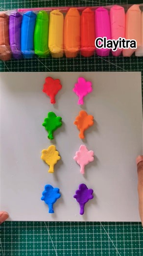 Super Clay Tree Making 🌳 Rainbow Colors Mixing | Oddly Satisfying #shorts #diy #clay #2026 #viral