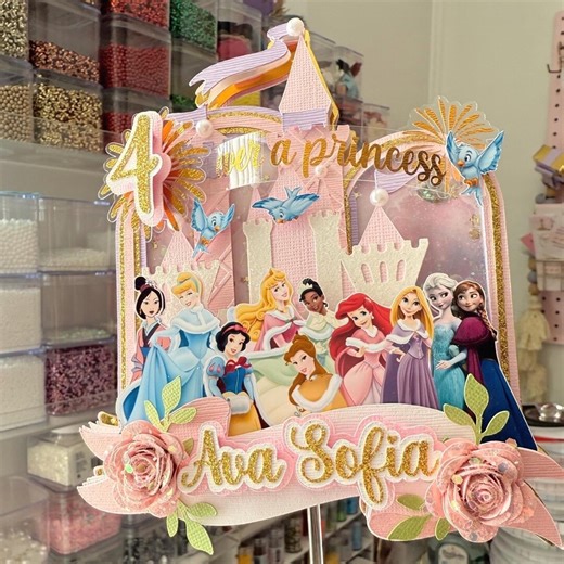 4ever a Princess Cake Topper, Princess Birthday Party, Princess Cake Topper , - Etsy
