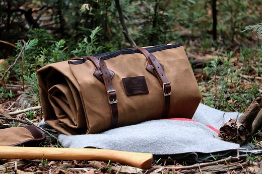 Rustic Waxed Canvas Cowboy Bedroll, With Leather Roll Straps - Cowboy Bedroll - Etsy