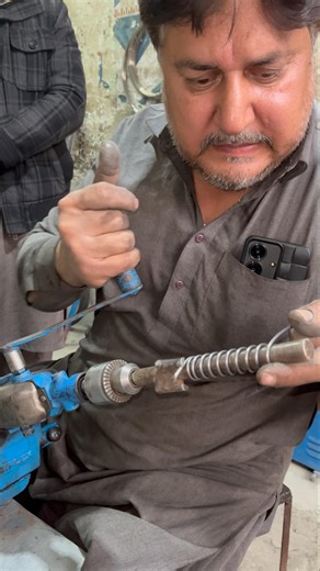 How a long spring making on drill - just skills #shortsviral #shorts