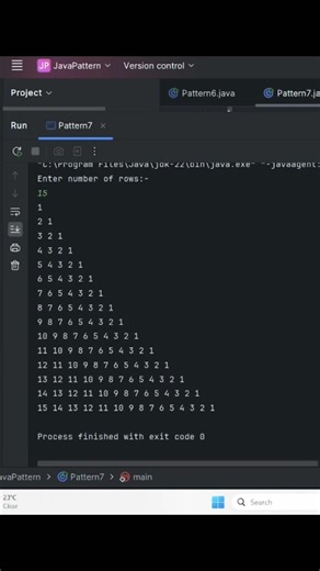 Pattern #coding #learnwithrehan #java #programming #shorts #youtube #viral