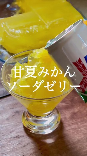 甘夏みかんと三ツ矢サイダーのソーダゼリー作り