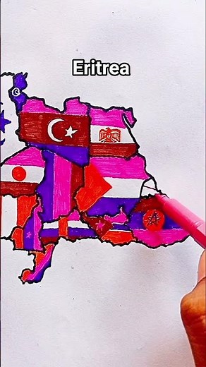 Draw Flag Map of Eritrea 🇪🇷 #eritrea