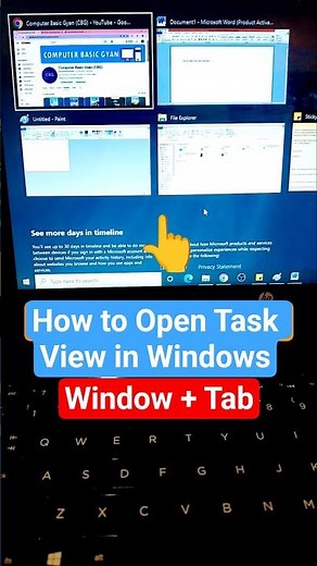 How to Open Task View in Windows! #shorts #windowstips