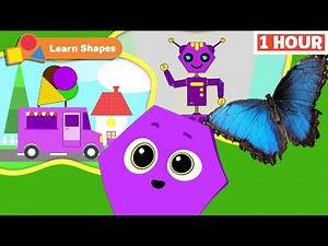 Shapes School | Educational videos for babies | Learn geometric shapes | 1 Hour | First University