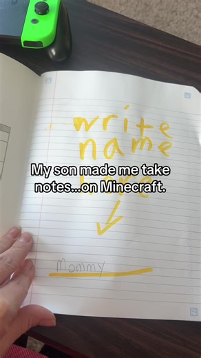 I officially enrolled in Minecraft school today. My teacher is short, confident, and takes his job very seriously. I was told to bring a notebook. I was not told there would be quizzes. Wish me luck. Class is in session. 🎮📓 #momlife #homeschoollife #learningtogether #minecraft #momcontent